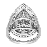 14k White Gold 2ct Lab Grown Diamond VS/SI+ G+ Comp Fashion Ring
