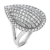 14k White Gold 2ct Lab Grown Diamond VS/SI+ G+ Comp Fashion Ring
