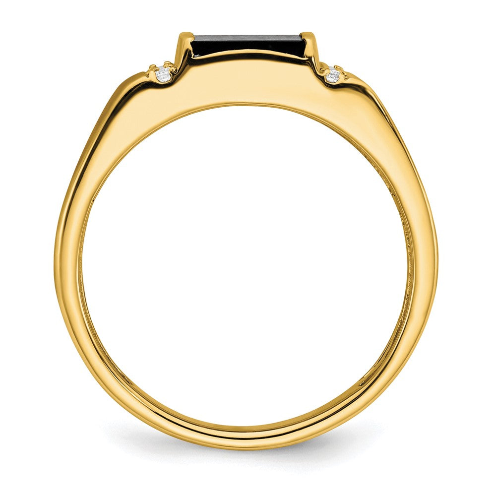 14k 1/8 ct Lab Grown Diamond VS/SI+ G+ and Onyx Men's Ring