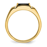 14k 1/8 ct Lab Grown Diamond VS/SI+ G+ and Onyx Men's Ring