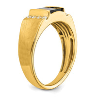 14k 1/8 ct Lab Grown Diamond VS/SI+ G+ and Onyx Men's Ring