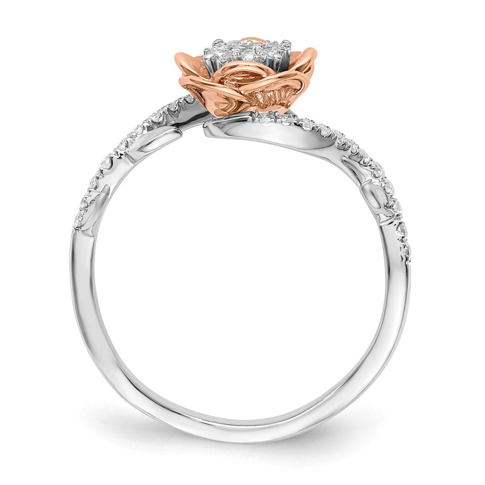 14k Two-Tone 1/4 ct Lab Grown Diamond VS/SI+ G+ Complete Flower Ring