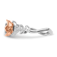 14k Two-Tone 1/4 ct Lab Grown Diamond VS/SI+ G+ Complete Flower Ring
