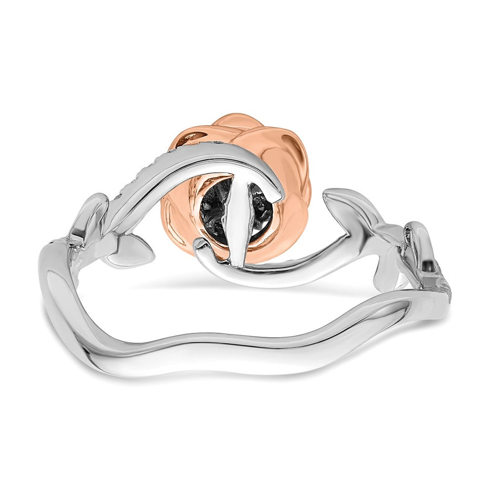 14k Two-Tone 1/4 ct Lab Grown Diamond VS/SI+ G+ Complete Flower Ring
