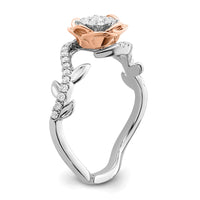14k Two-Tone 1/4 ct Lab Grown Diamond VS/SI+ G+ Complete Flower Ring