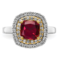 14ktt 1/2 ct Lab Grown Dia VS/SI+ G+ & Cr Ruby Comp Ring