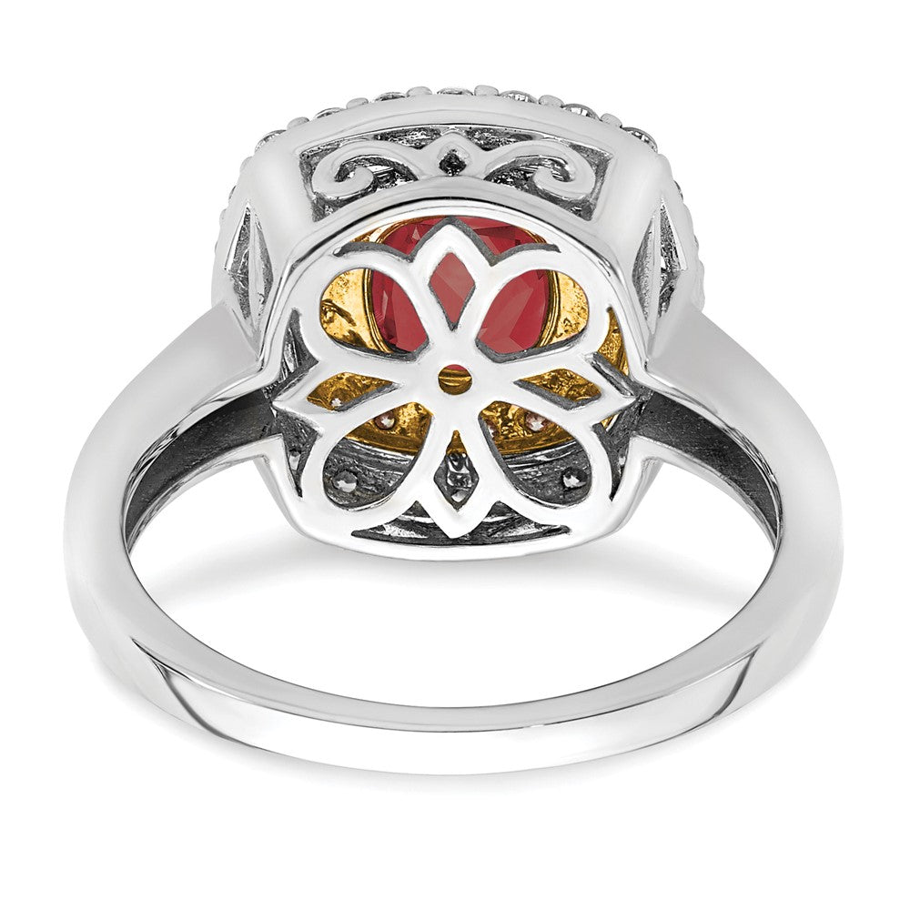 14ktt 1/2 ct Lab Grown Dia VS/SI+ G+ & Cr Ruby Comp Ring