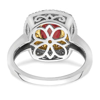 14ktt 1/2 ct Lab Grown Dia VS/SI+ G+ & Cr Ruby Comp Ring