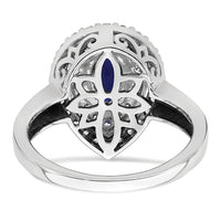 14kw 1/2 ct Lab Grown Dia VS/SI+ G+ & Cr Blue Sapphire Comp Ring