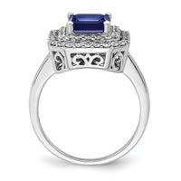 14kw 5/8 ct Lab Grown Dia VS/SI+ G+ & Cr Sapphire Comp Ring