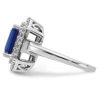 14kw 5/8 ct Lab Grown Dia VS/SI+ G+ & Cr Sapphire Comp Ring