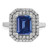 14kw 5/8 ct Lab Grown Dia VS/SI+ G+ & Cr Sapphire Comp Ring