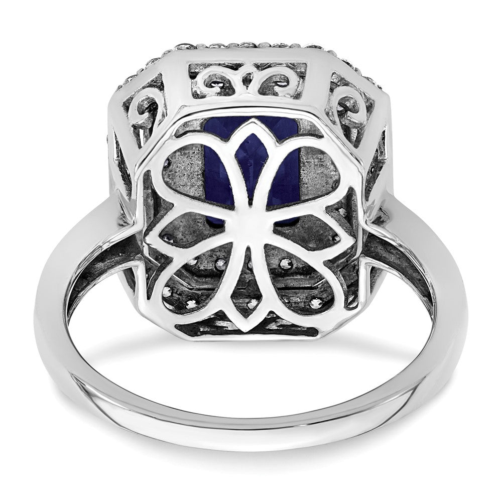 14kw 5/8 ct Lab Grown Dia VS/SI+ G+ & Cr Sapphire Comp Ring