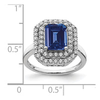 14kw 5/8 ct Lab Grown Dia VS/SI+ G+ & Cr Sapphire Comp Ring