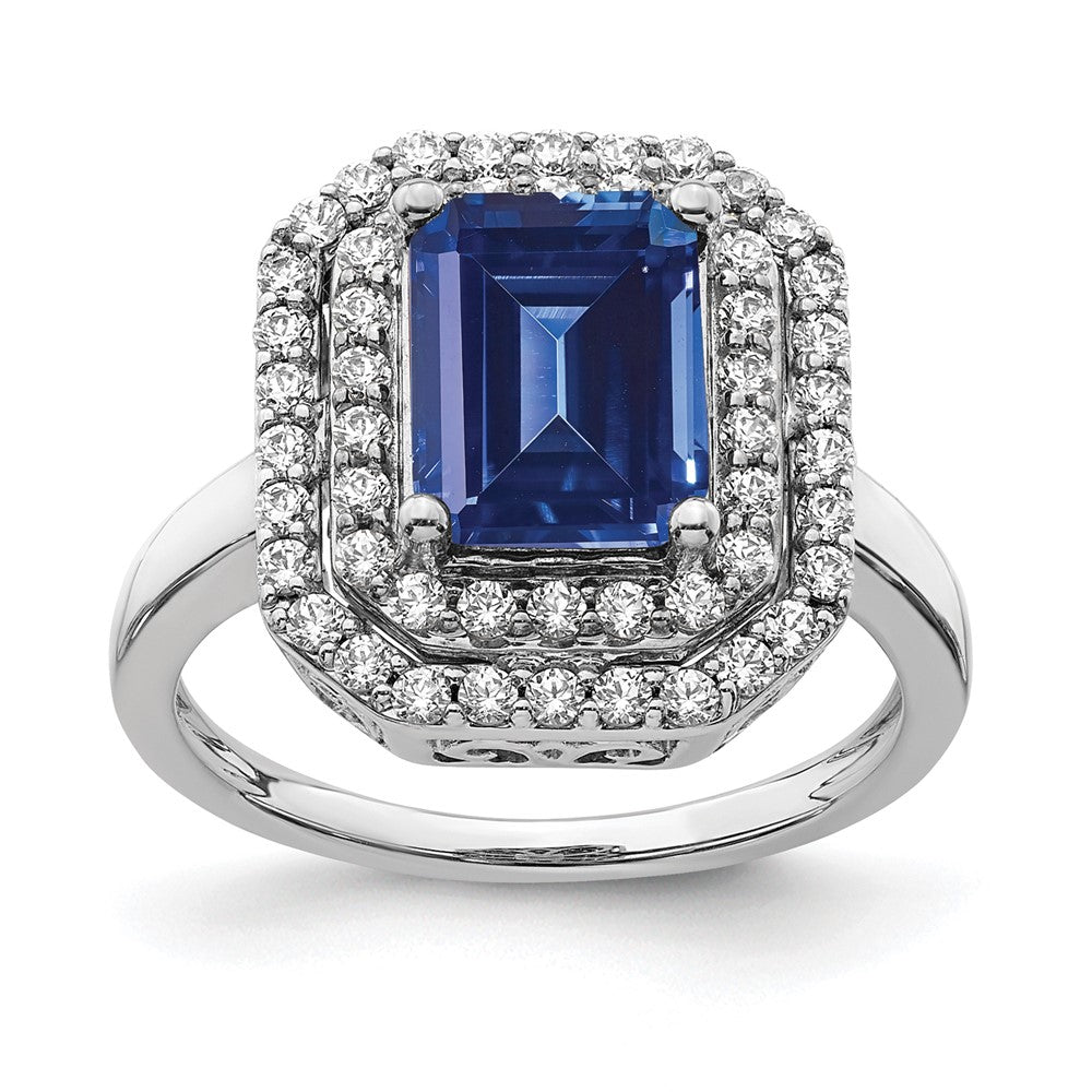 14kw 5/8 ct Lab Grown Dia VS/SI+ G+ & Cr Sapphire Comp Ring