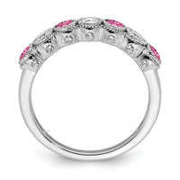 14kw 1/2 ct Lab Grown Dia VS/SI+ G+ & Cr Pink Sapphire Comp Ring