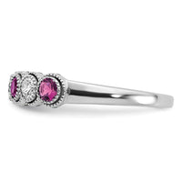 14kw 1/2 ct Lab Grown Dia VS/SI+ G+ & Cr Pink Sapphire Comp Ring
