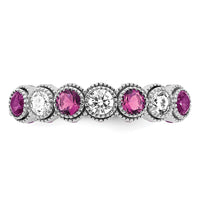 14kw 1/2 ct Lab Grown Dia VS/SI+ G+ & Cr Pink Sapphire Comp Ring