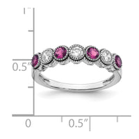14kw 1/2 ct Lab Grown Dia VS/SI+ G+ & Cr Pink Sapphire Comp Ring