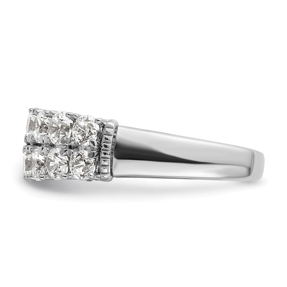 14k White Gold 1 5/8 ct Lab Grown Diamond VS/SI+ G+ Comp Double Row Band