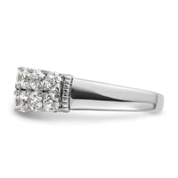 14k White Gold 1 5/8 ct Lab Grown Diamond VS/SI+ G+ Comp Double Row Band