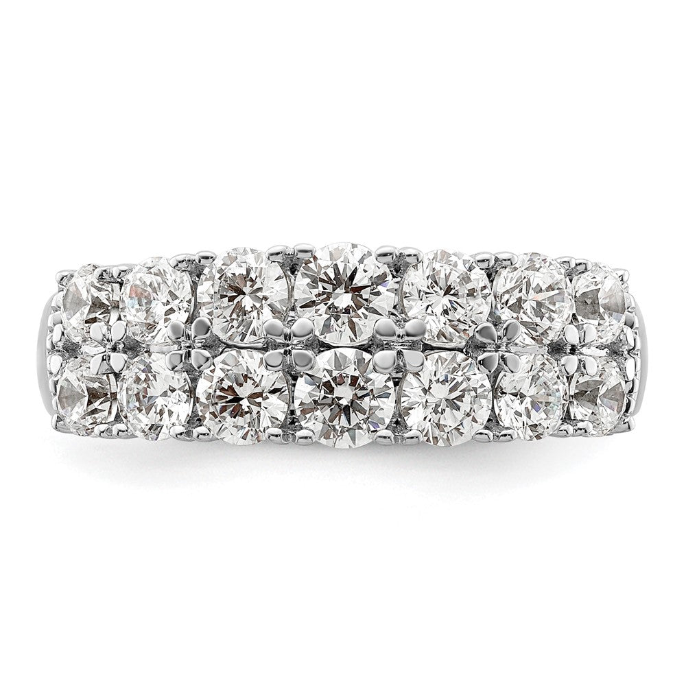 14k White Gold 1 5/8 ct Lab Grown Diamond VS/SI+ G+ Comp Double Row Band