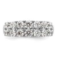 14k White Gold 1 5/8 ct Lab Grown Diamond VS/SI+ G+ Comp Double Row Band