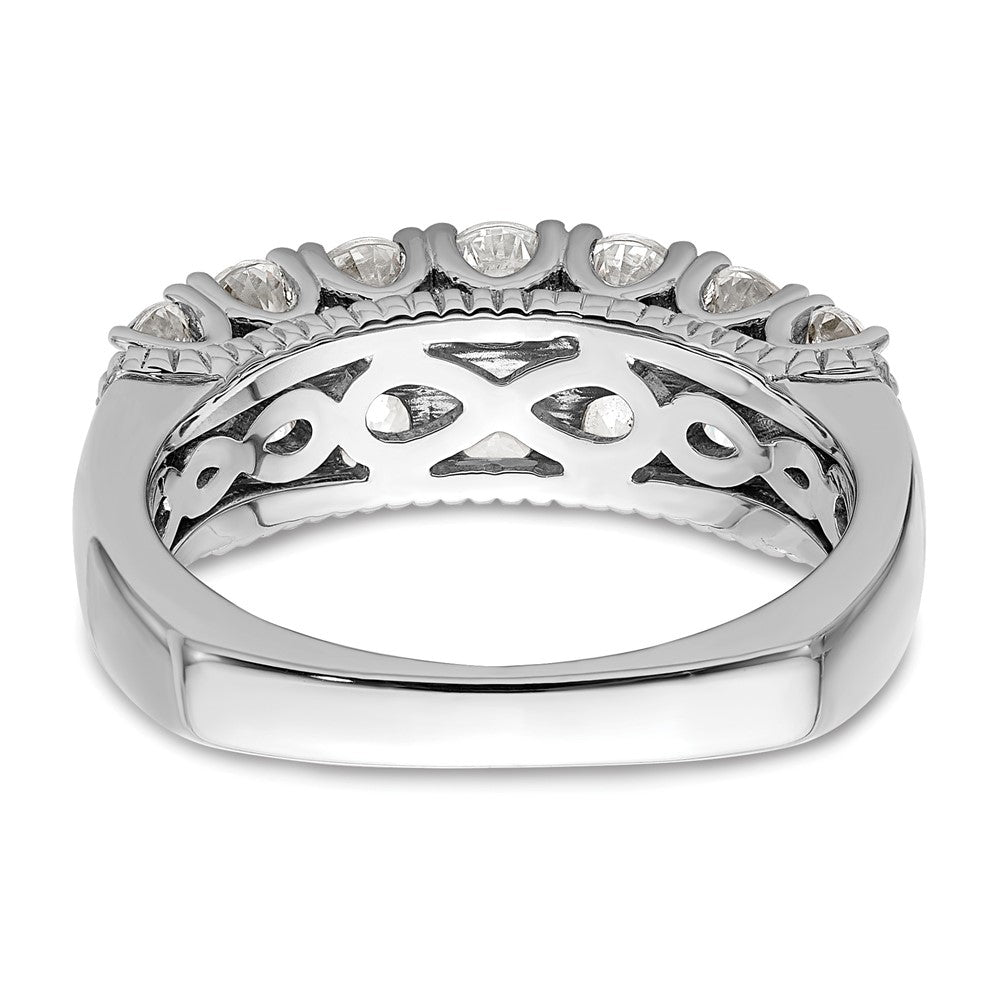 14k White Gold 1 5/8 ct Lab Grown Diamond VS/SI+ G+ Comp Double Row Band