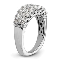 14k White Gold 1 5/8 ct Lab Grown Diamond VS/SI+ G+ Comp Double Row Band