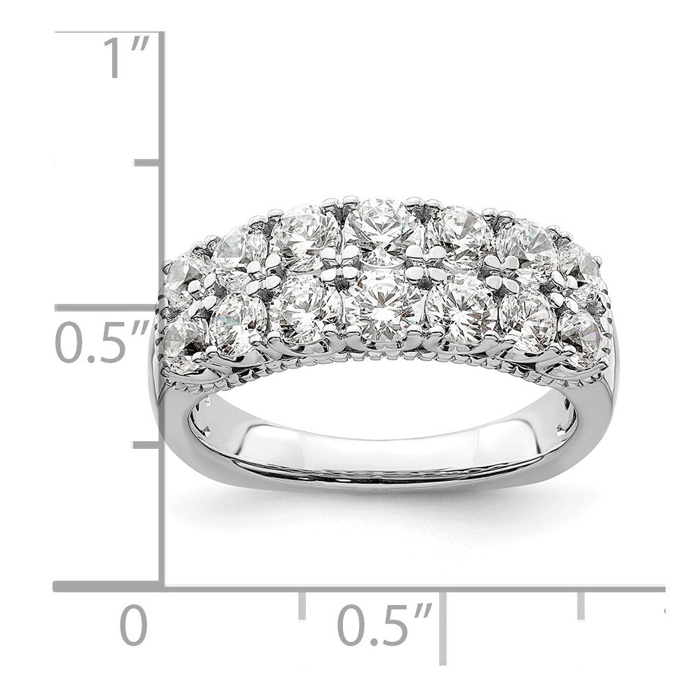 14k White Gold 1 5/8 ct Lab Grown Diamond VS/SI+ G+ Comp Double Row Band