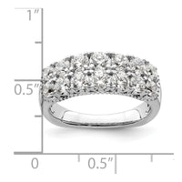 14k White Gold 1 5/8 ct Lab Grown Diamond VS/SI+ G+ Comp Double Row Band