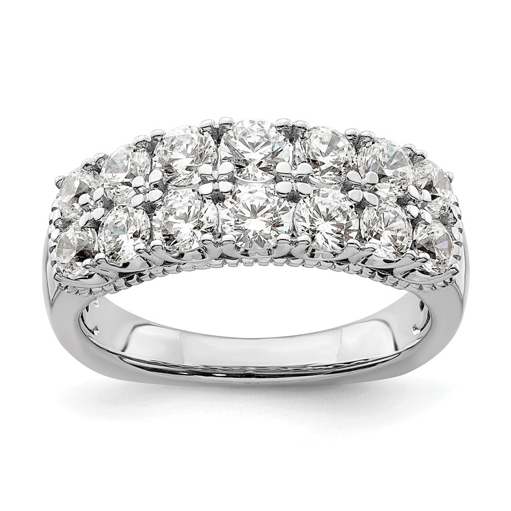 14k White Gold 1 5/8 ct Lab Grown Diamond VS/SI+ G+ Comp Double Row Band