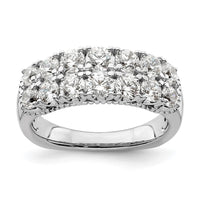 14k White Gold 1 5/8 ct Lab Grown Diamond VS/SI+ G+ Comp Double Row Band
