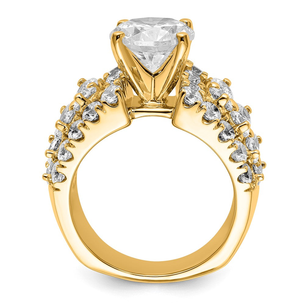 14k 6 3/8ct Cert Lab Grown Diamond VS/SI+ G+ Round Complete Eng Ring