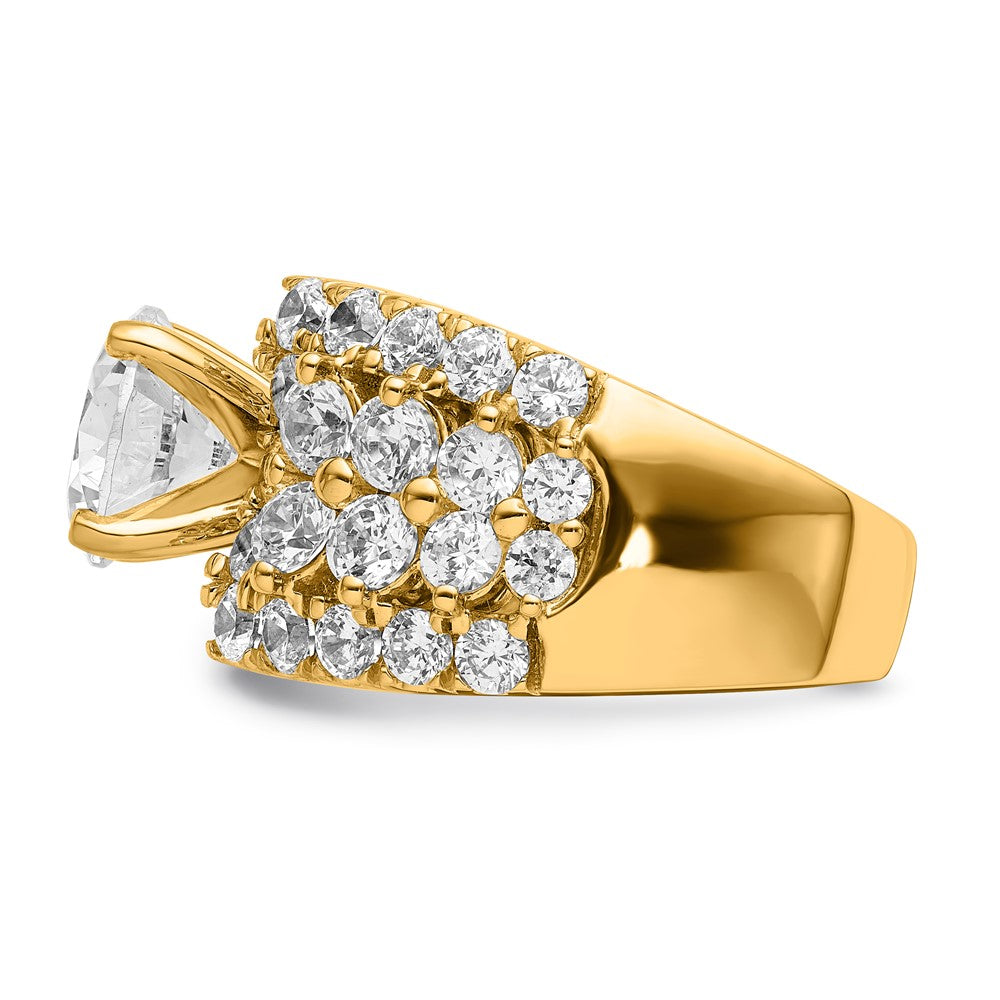 14k 6 3/8ct Cert Lab Grown Diamond VS/SI+ G+ Round Complete Eng Ring