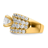 14k 6 3/8ct Cert Lab Grown Diamond VS/SI+ G+ Round Complete Eng Ring