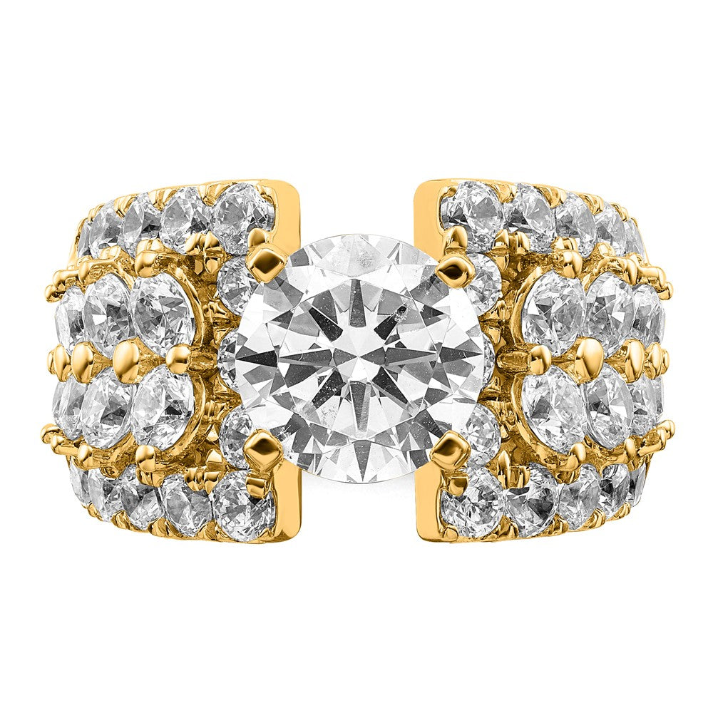 14k 6 3/8ct Cert Lab Grown Diamond VS/SI+ G+ Round Complete Eng Ring