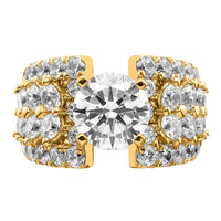 14k 6 3/8ct Cert Lab Grown Diamond VS/SI+ G+ Round Complete Eng Ring