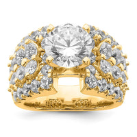 14k 6 3/8ct Cert Lab Grown Diamond VS/SI+ G+ Round Complete Eng Ring