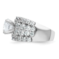 14kw 6 3/8ct Cert Lab Grown Diamond VS/SI+ G+ Round Comp Eng Ring