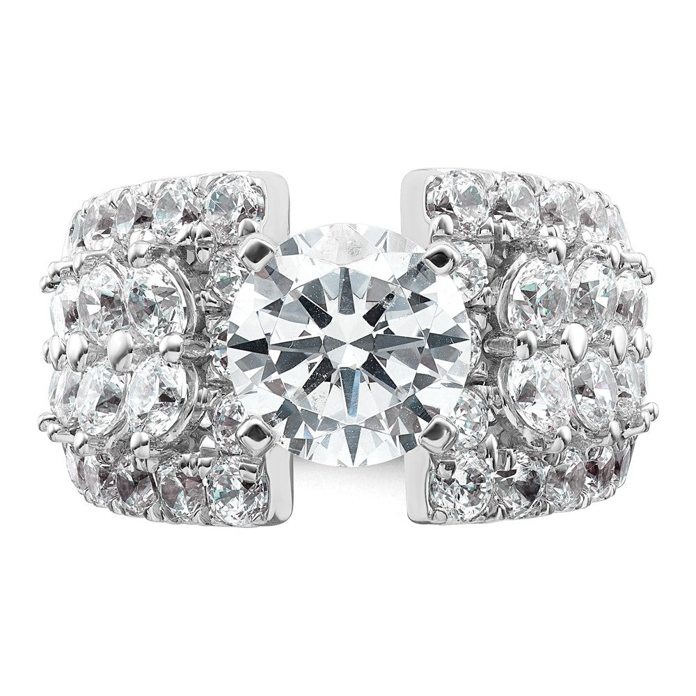 14kw 6 3/8ct Cert Lab Grown Diamond VS/SI+ G+ Round Comp Eng Ring