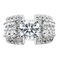 14kw 6 3/8ct Cert Lab Grown Diamond VS/SI+ G+ Round Comp Eng Ring