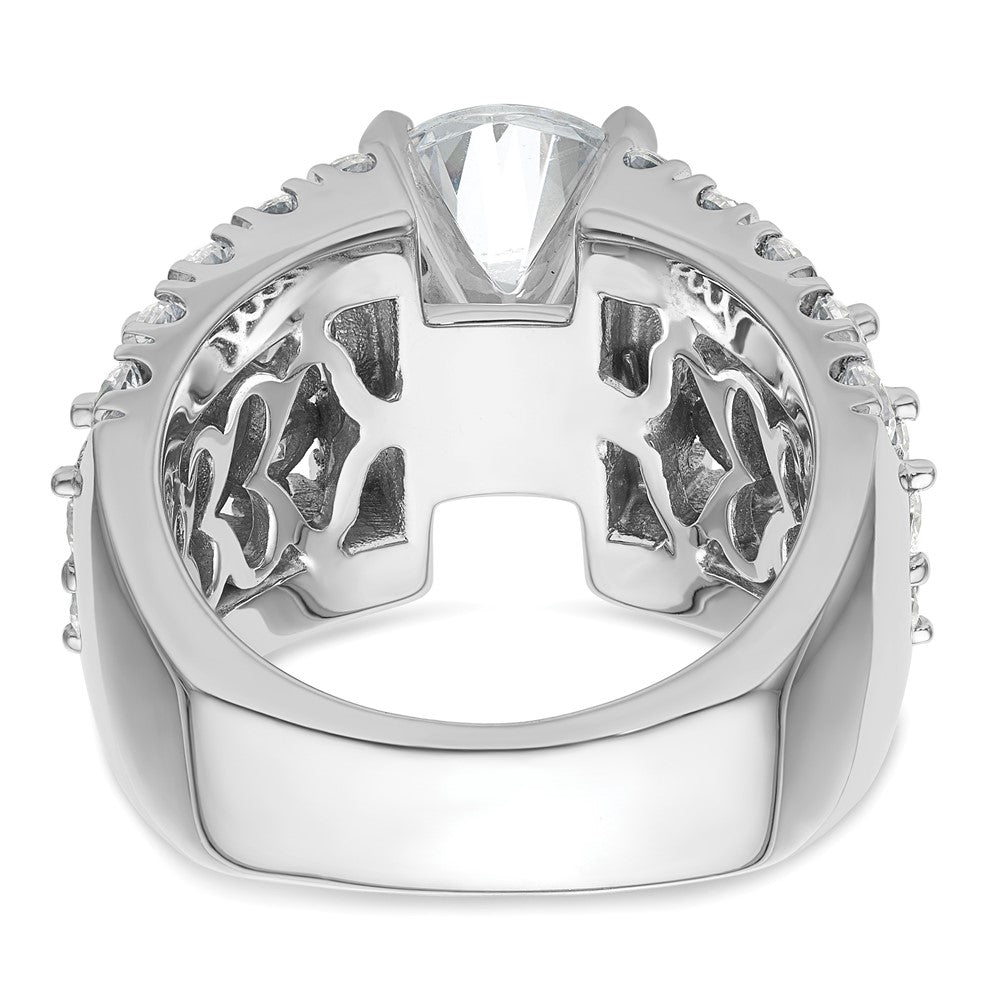 14kw 6 3/8ct Cert Lab Grown Diamond VS/SI+ G+ Round Comp Eng Ring