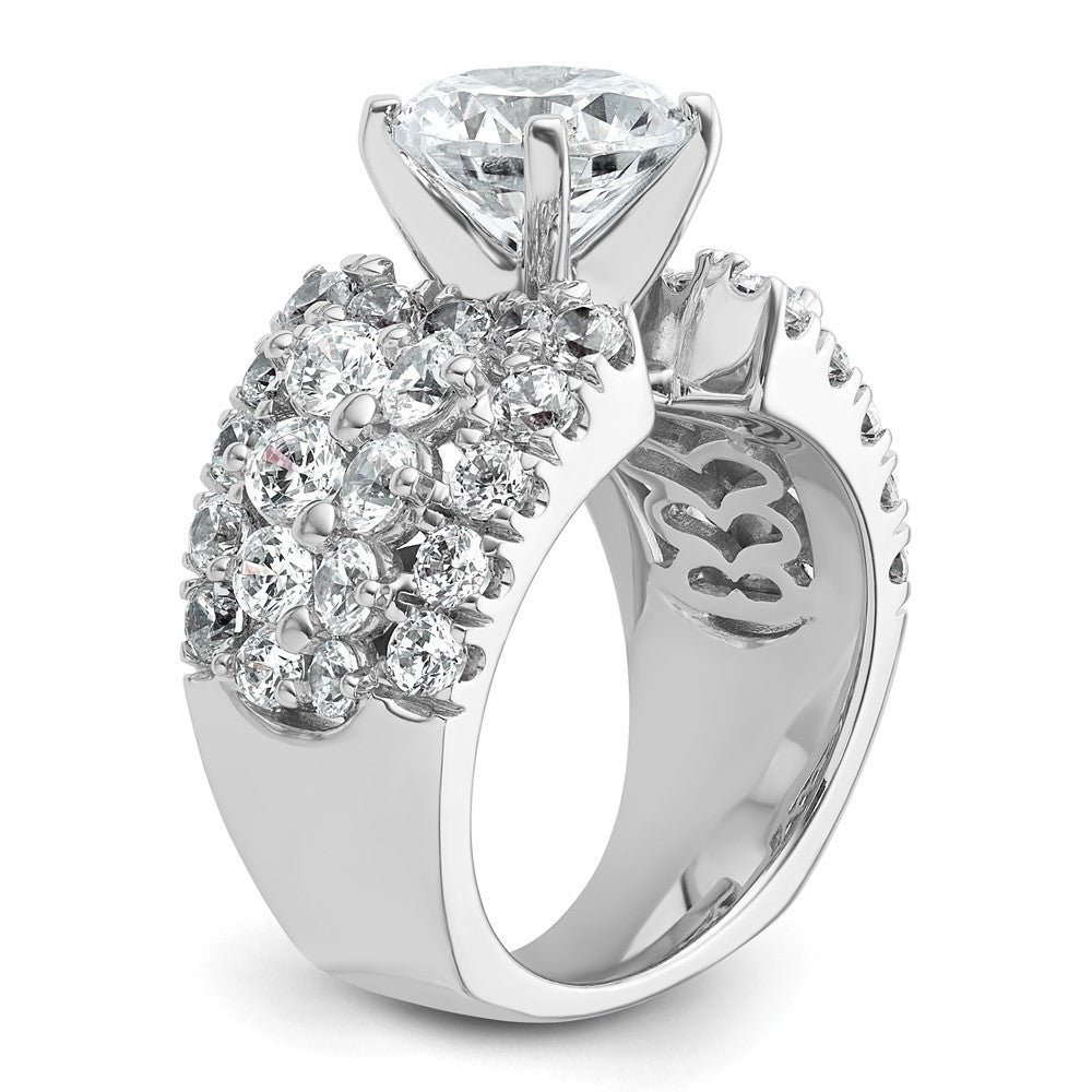 14kw 6 3/8ct Cert Lab Grown Diamond VS/SI+ G+ Round Comp Eng Ring