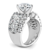 14kw 6 3/8ct Cert Lab Grown Diamond VS/SI+ G+ Round Comp Eng Ring