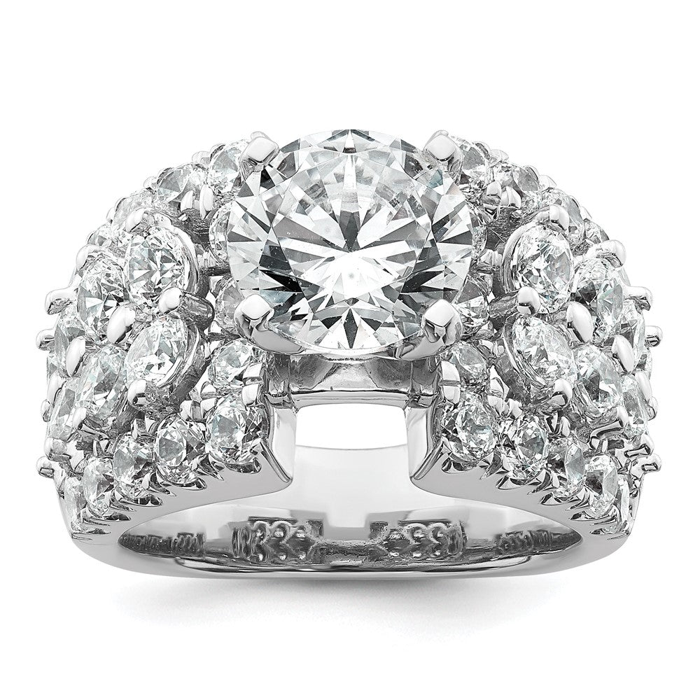 14kw 3 3/8ct Lab Grown Diamond VS/SI+ G+ 3ct Round Center Semi Eng Ring