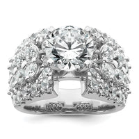 14kw 6 3/8ct Cert Lab Grown Diamond VS/SI+ G+ Round Comp Eng Ring