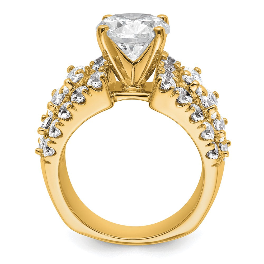 14k 3 3/8ct Lab Grown Diamond VS/SI+ G+ 3ct Round Center Semi Eng Ring