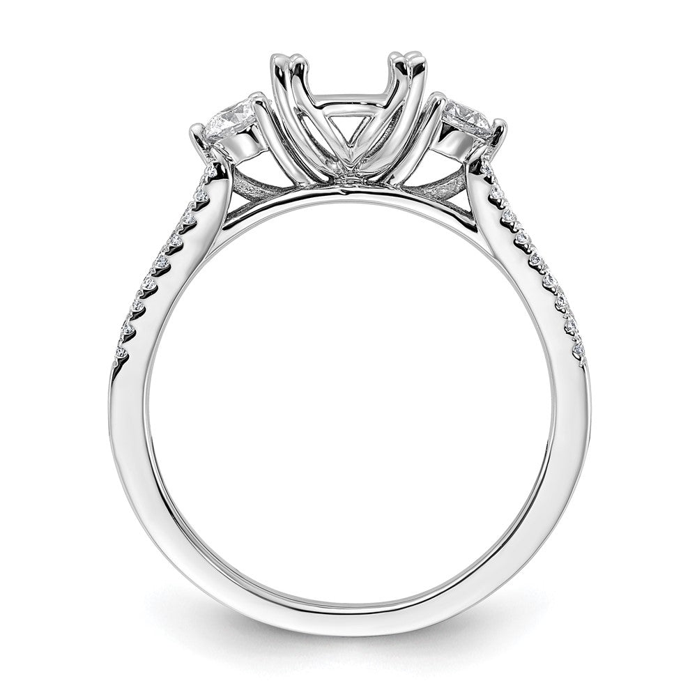 14k White Gold 3/8 ct Lab Grown Diamond VS/SI+ G+ 1 ct Center Semi Eng Ring