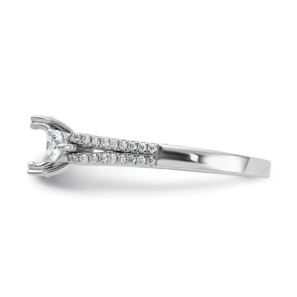 14k White Gold 3/8 ct Lab Grown Diamond VS/SI+ G+ 1 ct Center Semi Eng Ring